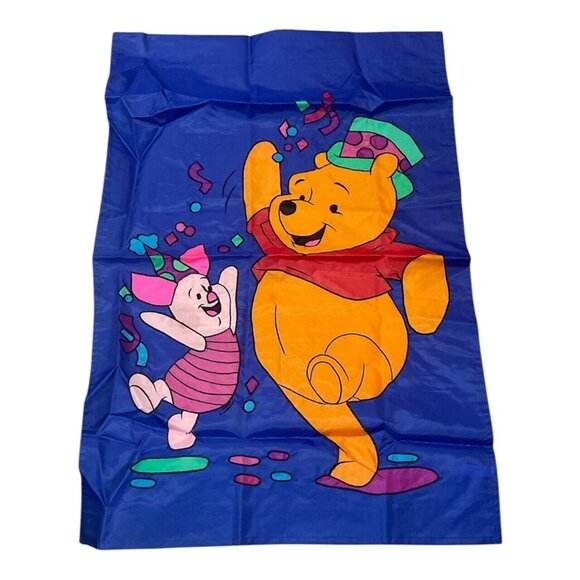 Disney Winnie the Pooh & Piglet Applique Garden Flag 42 x 28 Celebrate Birthday - Picture 1 of 3